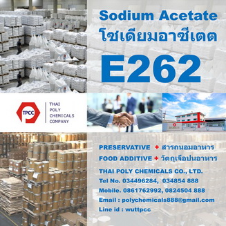 Sodium Acetate,โซเดียมอาซีเตต,E262,โซเดียมอะซีเตต,Food Additive,วัตถุเจือปนอาหาร 